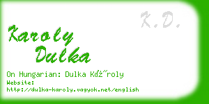 karoly dulka business card